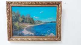 Картина "Старая лодочная станция на Волге"