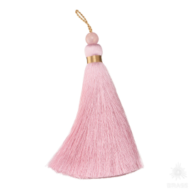 Brass 9261 Кисть из ниток полиэстер Fufus 12см/15мм PF1900 с бусиной Rose Gold Fusion