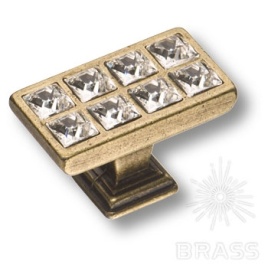 Brass Ручка кнопка 15.349.00.SWA.12 античная бронза с кристаллами Swarovski 