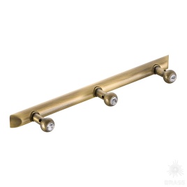 Brass Крючок мебельный трехрожковый с кристаллом 0493-013-3 SWR состаренная латунь