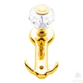 Brass Крючок мебельный с кристаллом 0437-003 глянцевое золото