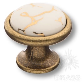 Brass Ручка кнопка 3008-40-449 GOLD орнамент (рисунок) / старая бронза