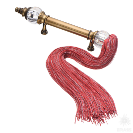 Brass Ручка скоба SULTAN-41-128-GLASS-RED античная бронза/красный 128 мм