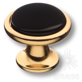 Brass Ручка кнопка 3008-60-BLACK черный / глянцевое золото