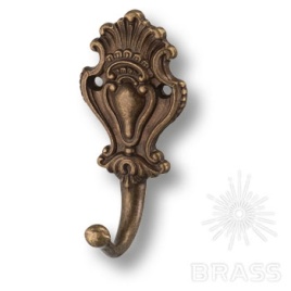 Brass Крючок мебельный однорожковый 151010O античная бронза