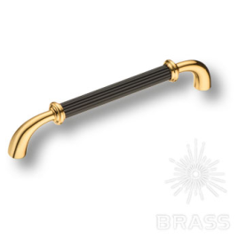 Brass Ручка скоба 362160MP11PC02 глянцевое золото с черной вставкой 160 мм