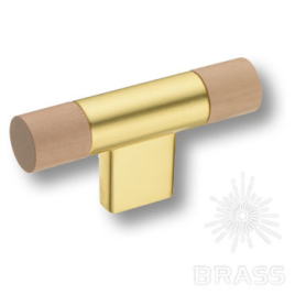 Brass Ручка кнопка 9400-217 дерево/матовое золото