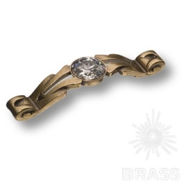 Brass Ручка скоба с кристаллами Swarovski эксклюзивная коллекция 15.166.96.SWA.12 античная бронза 96 мм