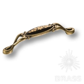 Brass Ручка скоба 15.090.96.PO25B.12 цветочный орнамент / античная бронза 128 мм