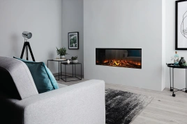 Трехсторонний электрокамин с обогревом BRITISH FIRES New Forest 1200 with Deluxe Real logs - 1200 мм
