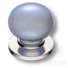 Brass Ручка кнопка 3005-51-BLUE PEARL голубой перламутровый / глянцевый никель