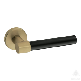 Brass Ручка дверная HA186RO12 GB-GB/AL6 AXE матовая латунь/чёрный