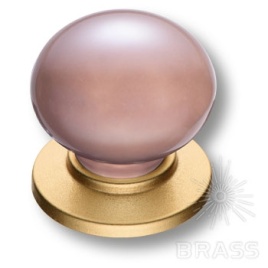 Brass Ручка кнопка 3005-61-PINK PEARL розовый перламутровый / матовое золото