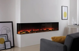 Трехсторонний электрокамин с обогревом BRITISH FIRES New Forest 2400 with Signature logs - 2400 мм