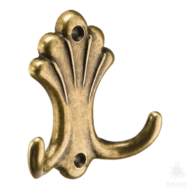 Brass Крючок мебельный двухрожковый 15.722.00.12 античная бронза