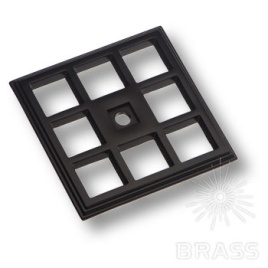 Brass Подложка для мебельных ручек 3030 квадратная, чёрная