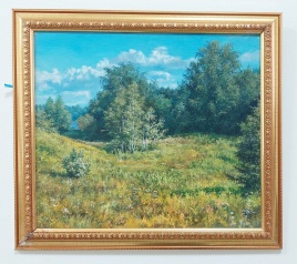 Картина "Вид на берег Волги"