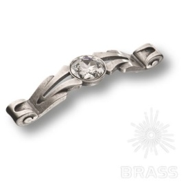 Brass Ручка скоба с кристаллами Swarovski эксклюзивная коллекция 15.166.96.SWA.16 старое серебро 96 мм