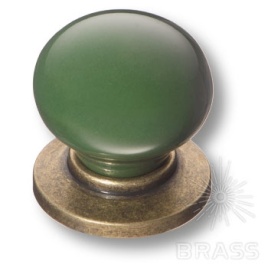 Brass Ручка кнопка 3005-40-GREEN зеленый / старая бронза