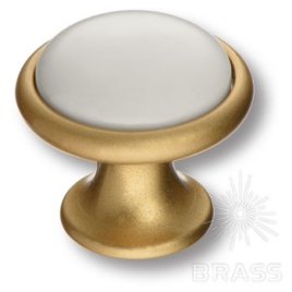 Brass Ручка кнопка 3008-61-KREM кремовый / матовое золото