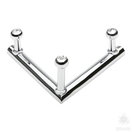Brass Крючок мебельный трехрожковый с кристаллом 0493-005-V3 SWR глянцевый хром