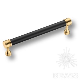 Brass Ручка скоба 2131-60-128-BLACK чёрный / глянцевое золото 128 мм