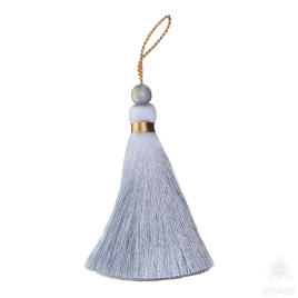 Brass 9260 Кисть из ниток полиэстер Fufus 10см/15мм PF310 с бусиной Blue Gold Fusion