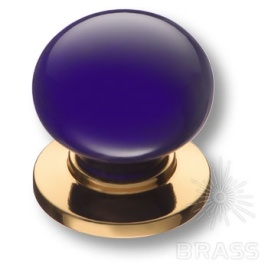Brass Ручка кнопка 3005-60-COBALT синий / глянцевое золото