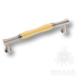 Brass Ручка скоба 2204-51-160-YELLOW PEARL жёлтый / глянцевый никель 160 мм