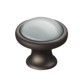 Ручка кнопка KF07-12 GR керамика серая вставка