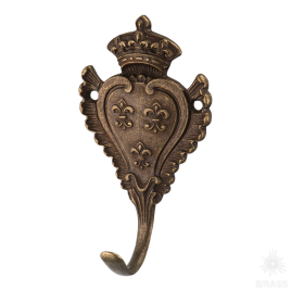 Brass Крючок мебельный однорожковый 152010O античная бронза