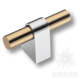 Brass Ручка кнопка 8966 0008 CR-GL глянцевый хром / глянцевое золото