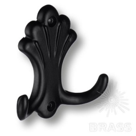 Brass Крючок мебельный двухрожковый 15.722.00.09 чёрный