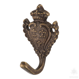 Brass Крючок мебельный однорожковый 152030O античная бронза