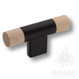 Brass Ручка кнопка 9400-617 дерево/черный