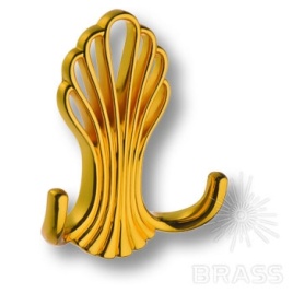 Brass Крючок мебельный двухрожковый 746MP11 глянцевое золото