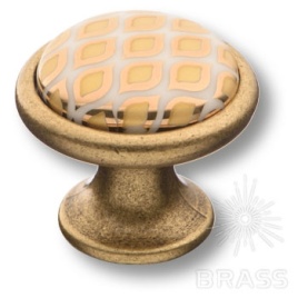 Brass Ручка кнопка 3008-40-000-456 орнамент / старая бронза