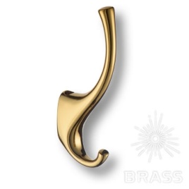 Brass Крючок мебельный двухрожковый 2080 0020 GL глянцевое золото