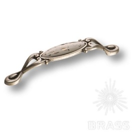 Brass Ручка скоба 15.090.96.PO23W.16 цветочный орнамент / старое серебро 96 мм