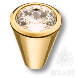 Brass Ручка кнопка 25.355.24.SWA.19 глянцевое золото 24K с кристаллами Swarovski