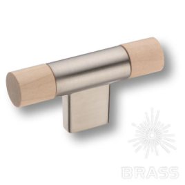 Brass Ручка кнопка 9400-317 дерево/никель
