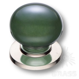 Brass Ручка кнопка 3005-51-GREEN PEARL зелёный / глянцевый никель