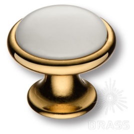 Brass Ручка кнопка 3008-60-KREM (69) кремовый / глянцевое золото