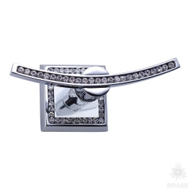 Brass Крючок однорожковый с кристаллами SWA 3506-2-75-005 глянцевый хром с белыми кристаллами