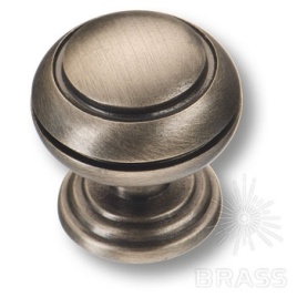 Brass Ручка кнопка 0712-015 латунь старое серебро