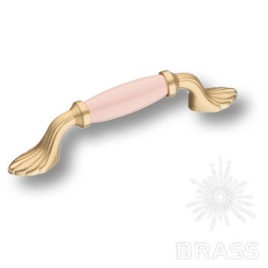 Brass Ручка скоба 1640-61-96-PINK розовый / матовое золото 96 мм