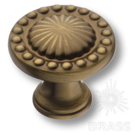 Brass Ручка кнопка 4456 0008 ABM состаренная латунь