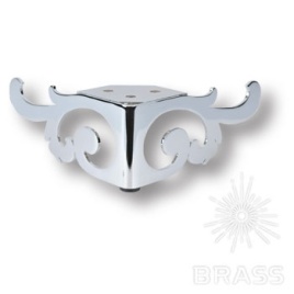 Brass Опора мебельная резная KAX-4605-0065-A01 глянцевый хром