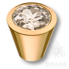 Brass Ручка кнопка 25.355.35.SWA.19 глянцевое золото 24K с кристаллами Swarovski