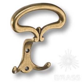 Brass Крючок мебельный трёхрожковый 15.719.00.12 античная бронза